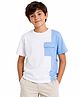My Milestones 100% Cotton Half Sleeves  Cut & Sew Bio Washed Tee - White & Blue