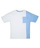 My Milestones 100% Cotton Half Sleeves  Cut & Sew Bio Washed Tee - White & Blue