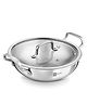 Bergner BE Essentials Triply Stainless Steel 18cm / 1.4 L Kadai with Flat Glass Lid - Full Induction Bottom