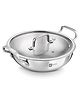 Bergner BE Essentials Triply Stainless Steel 24cm / 3 L Kadai with Flat Glass Lid - Full Induction Bottom