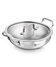 Bergner BE Essentials Triply Stainless Steel 30cm / 6 L Kadai with Flat Glass Lid - Full Induction Bottom