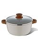 Bergner Naturally Cast Aluminum 28cm (5.5 L) Casserole with Glass Lid, Non-Stick Marble Coating - Induction Bottom, Comes with Non-Woven Trivet