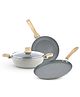 Bergner Terra Non-Stick Set of 4 Cookware Set - Induction Bottom - Grey