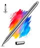 Case-Magic 2 in 1 Universal Stylus Pen with Fine Point Disc Tip+ Micro-Knit Hybrid Fiber Tip Aluminum Body - Grey