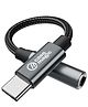 case-magic Type C to 3.5mm Audio Jack Adapter with DAC| Braided USB C to Aux Cable Connector| Hi-Fi Stereo Headphone Converter for iPhone 16/15 Series, Galaxy S25/ S24, iPad Pro, Other Type C Devices