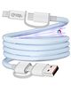 case-magic 4-in-1 Magnetic Coiled USB-A, Type-C & Lightning Cable| 65W/3A PD Fast Charging - White