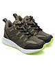 Asian Mesh Detailed Colour Blocked Sneakers -  Olive Grey