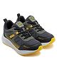 Asian Go Chase Text Designed Mesh Detailed Sneakers -  Grey & Olive Green