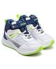 Asian Mesh Detailed Colour Blocked Sneakers - White Blue & Green