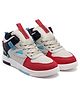 Asian Colour Blocked Sneakers - Grey Navy Blue & Red