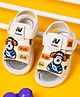 KATS Bear Applique Detailed LED Sandals With Velcro Closure - Cream