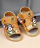 KATS Bear Applique Detailed LED Sandals With Velcro Closure - Mustard