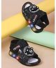 KATS Bear Applique Detailed LED Sandals With Velcro Closure - Black
