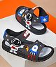KATS Space Theme Applique Detailed & Designed Sandals With Velcro Closure - Grey