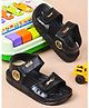 KATS Coin Applique Detailed With Double Velcro Closure Sandals - Black