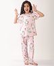 Anthrilo 100% Organic Cotton Knit Half Sleeves Unicorns Printed Coordinating Tee & Pajama Set - Pink