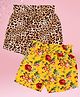 Cutecumber Pack Of 2 Floral & Tiger Printed Shorts - Yellow & Brown