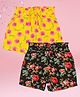 Cutecumber Pack Of 2 Floral Printed Shorts - Black & Yellow