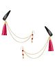 Ribbon candy Tassels Embellished Chained Earrings - Pink