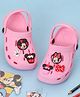 Yellow Bee Disney Solid Perforated Mickey & Minnie Mouse Clogs With Bow Gloves & Cupcake Charms - Pink