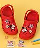 Yellow Bee Disney Solid Perforated Minnie Mouse Clogs With Star & Gem Charms - Red