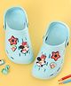 Yellow Bee Disney Solid Perforated Minnie Mouse Clogs With Star & Gem Charms - Light Blue