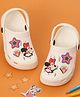 Yellow Bee Disney Solid Perforated Minnie Mouse Clogs With Star & Gem Charms - White