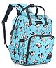Babyhug Disney Minty Mickey Whimsy Smart Diaper Backpack - Light Blue| Adjustable Shoulder Strap| Insulated Bottle Pouches| Smart Bottom Zipper| Wipes Dispenser| Wide Fish-mouth Opening