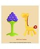 Numum Giraffe Soft & Silicone Fruit Teether For Babies - Pack of 2 Color May Vary