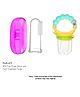 Numum Baby Finger Toothbrush & Fruit Feeder Teether Set  Soft Bristles, Tongue Cleaner, Rattle Toy  Multicolor (Design/Color May Vary)
