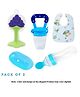 Numum Baby Fruit Feeder With Spoon Feeder And Fruit Teether Finger Brush And Baby Bibs  (Bibs - Fruit Feeder - Finger Brush - Spoon Feeder - Fruit Teether) - Blue ( Color And Design May Vary)