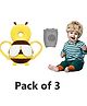 Numum Baby safety Combo of Baby Helmet and Baby Head Protector with knee pads (Cream jungle Helmet star and Yellow Head protector and Knee pads) (pack of 3)( color and design may vary)
