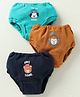 Simply Sinker Knit Bloomers With Animal & Text Print Pack Of 3 - Navy Blue Brown & Light Blue
