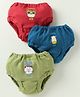 Simply Sinker Knit Bloomers With Animal & Text Print Pack Of 3 - Red Green & Blue