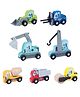 Eduspark 7 Piece Wooden Construction Site Vehicles Wooden Educational Learning Toys
