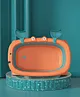 Babyhug Foldable Baby Bath Tub with Drain Plug in Crab Shape - Orange