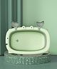 Babyhug Foldable Baby Bath Tub with Drain Plug in Crab Shape - Green