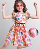 Hola Bonita Woven Frill Sleeves Frock With Butterfly Print - Multicolor