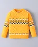 Mark & Mia Viscose Full Sleeves Pullover Sweater With Cable Knit Design - Yellow