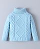 Mark & Mia Viscose Full Sleeves Pullover Sweater With Turtle Neck Cable Knit Design - Light Blue