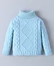 Mark & Mia Viscose Full Sleeves Pullover Sweater With Turtle Neck Cable Knit Design - Light Blue