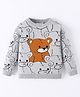 Mark & Mia Viscose Full Sleeves Pullover Sweater With Bear Design - Grey