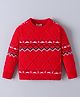 Mark & Mia Viscose Full Sleeves Pullover Sweater With Aztec Design - Red