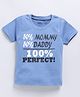 FUN A2Z Cotton Sinker Half Sleeves 100% Perfect Text Printed Tee - Light Blue