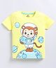 FUN A2Z Cotton Sinker Half Sleeves Space Theme Printed Tee - Yellow