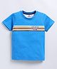 FUN A2Z Cotton Sinker Half Sleeves Beach Fun Text Printed Tee - Royal Blue