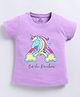 FUN A2Z Cotton Sinker Half Sleeves Unicorn Printed Top - Purple