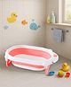 Babyhug Foldable Baby Bath Tub with Drain Plug - Pink