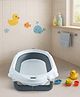 Babyhug Foldable Baby Bath Tub with Drain Plug & Temperature indicator- Grey