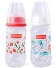 Babyhug Standard Neck Feeding Bottle Pack of 2 - 125 ml Each| Leak-Proof| Anti-colic Silicone Nipple| Microwave and Sterilizer Safe| BPA Free| Measuring Scale| Slow Flow| Easy to Clean & Hygienic